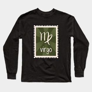 Virgo Zodiac Sign Stamp Long Sleeve T-Shirt